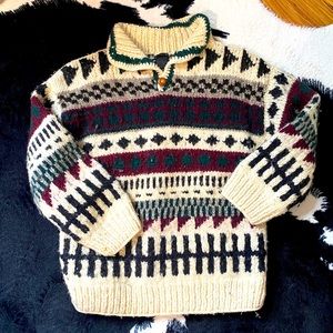 100% Wool Vintage Hand Made Sweater